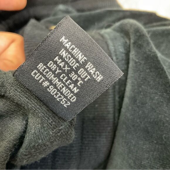 BCBGMaxAzria Y2K Vintage Black Gold Studs Velour Zip Tracksuit Jacket Pants S - Picture 12 of 13